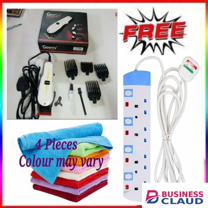 Geemy LOW BUDGET SHAVER // Professional Kinyozi Shaving Machine for HOME BARBERING & FAMILY HAIRCUTS – Safe for Kids & Adults + Free Extension Cable & Towels