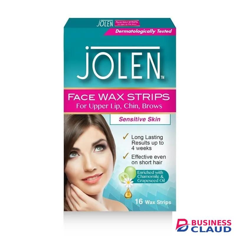 Jolen Face Wax Strips For upper Lip, Chin & Brows Sensitive Skin 16s