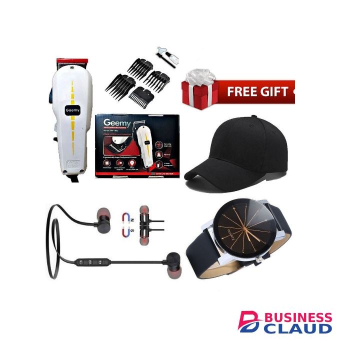 Geemy Professional Hair Shaving Machine(Haircut) Trimmer- Kinyozi + Bonus