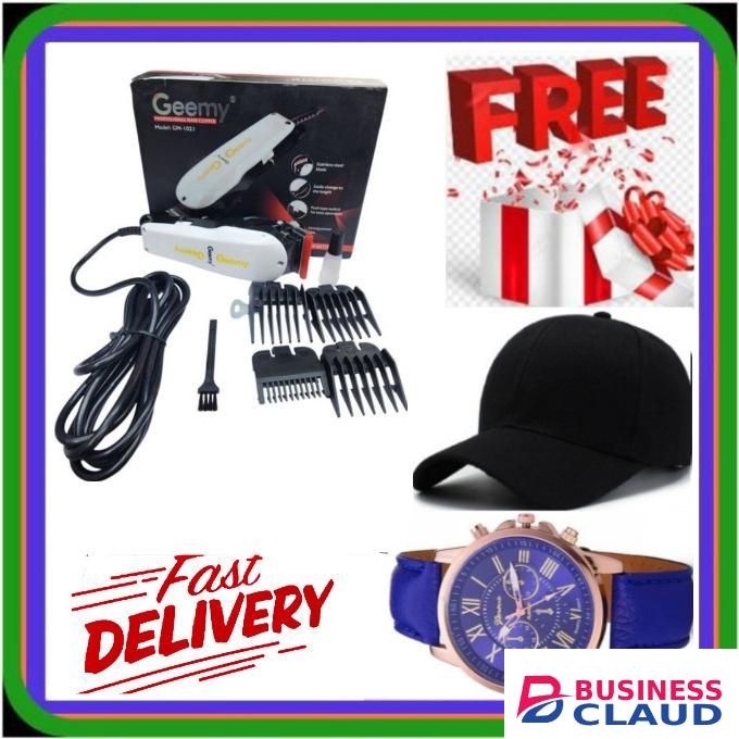 Geemy Perfect Electric Clean Shave Balding Machine – Original 5 Star Series Professional Hair Shaving Machine for Barbers // ELECTRIC SHAVING MACHINE & BUSINESS BARBERSHOP +FREE WATCH & CAP