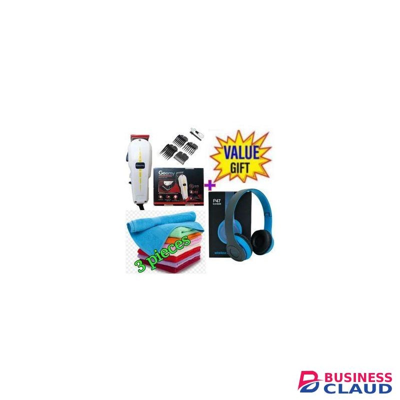 Geemy Affordable Barber Shaving Machine-Kinyozi // Shaver // Kinyozi // Best Kinyozi // New Professional Business Commercial Hair Pro Shaving Machine/kinyozi + Face Towel +P47 Headphones