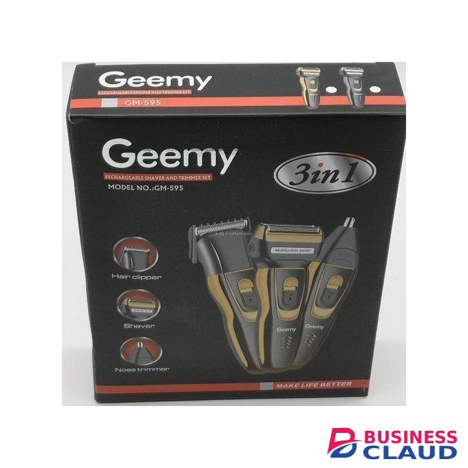 Geemy Vintage New Pro 3 In 1 Rechargeable Hair Grooming Kit/Shaving Machine - Adult