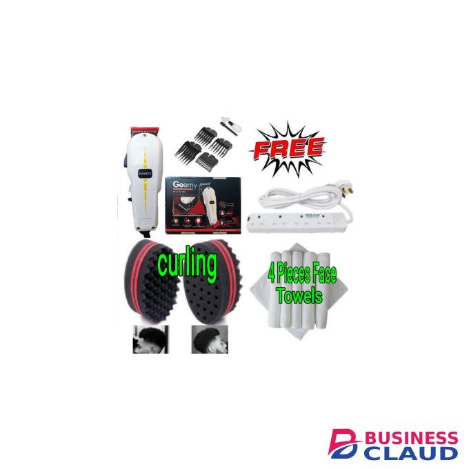 Geemy New Professional Hair Pro Shaving Machine/kinyozi + Free 4-Way Gift + 4 Face Towels & Curling Spony