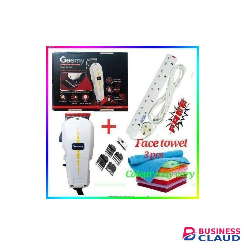 Geemy 6 Way Power Extension Cable + Free geemy-Shaving Machine & 3 Face Towels