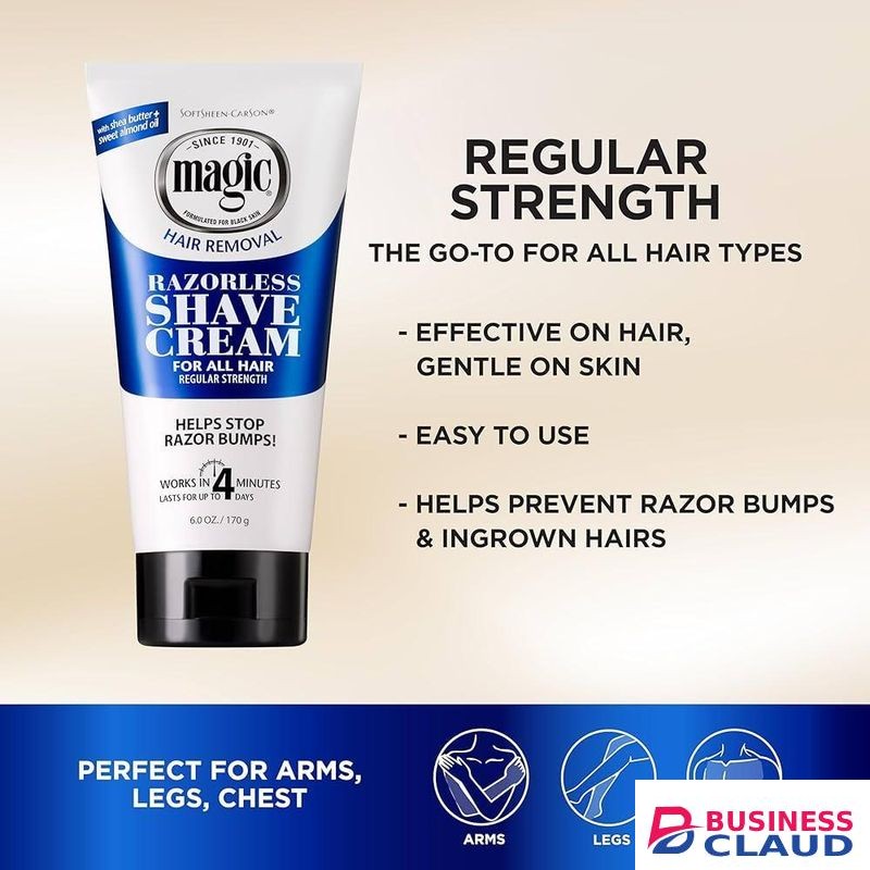 SoftSheen-Carson Magic Razorless Shaving Cream, Depilatory Hair Removal Cream for Body Hair, Extra Strength, Works in 4 Minutes