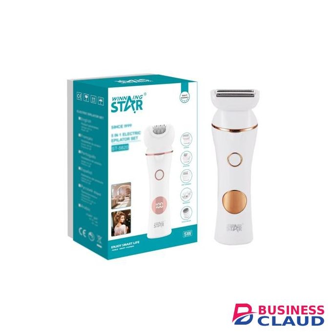 Winning star 5 in 1 Electric Epilator Set Multifunctional Detachable Waterproof Hair Clipper Body Trimmer