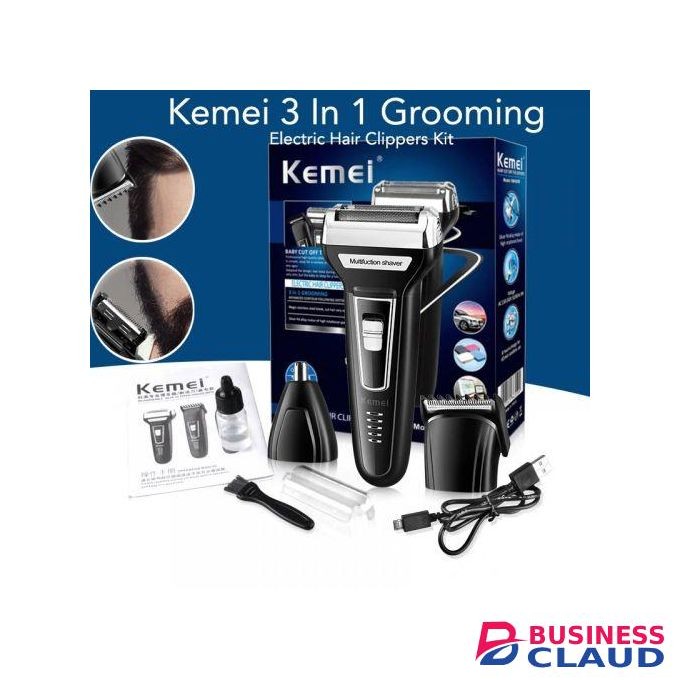 Kemei 3 In 1 Rechargeable Hair Clipper USB Charger