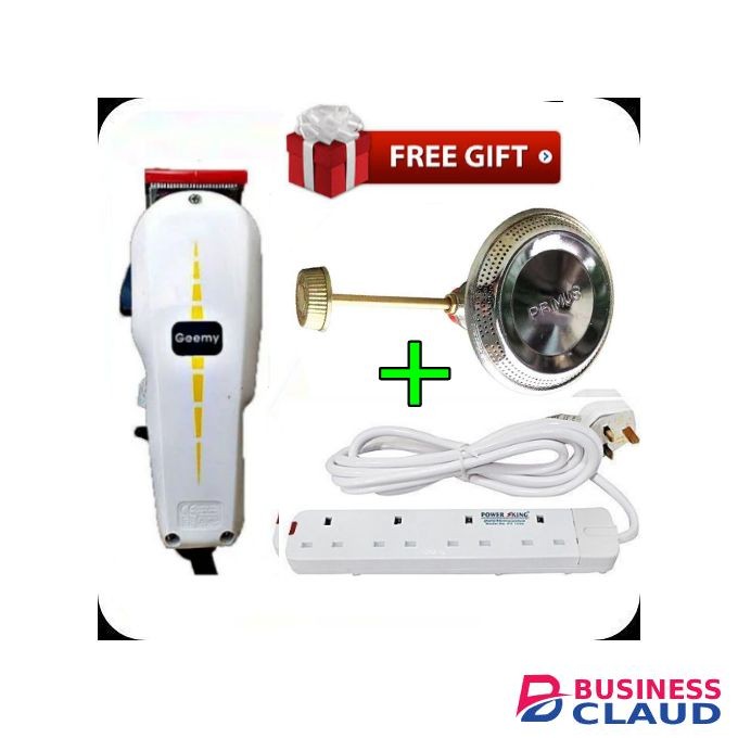 Geemy Electric Hair Clipper Barbering Machine - Kinyozi +FREE 4WAY POWER EXTENSION & Special universal 6Kg Gas Cylinder Burner