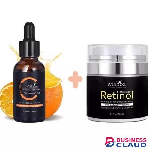 Retinol Firming Night Cream Moisturizer + Vitamin C Serum Anti-aging Set