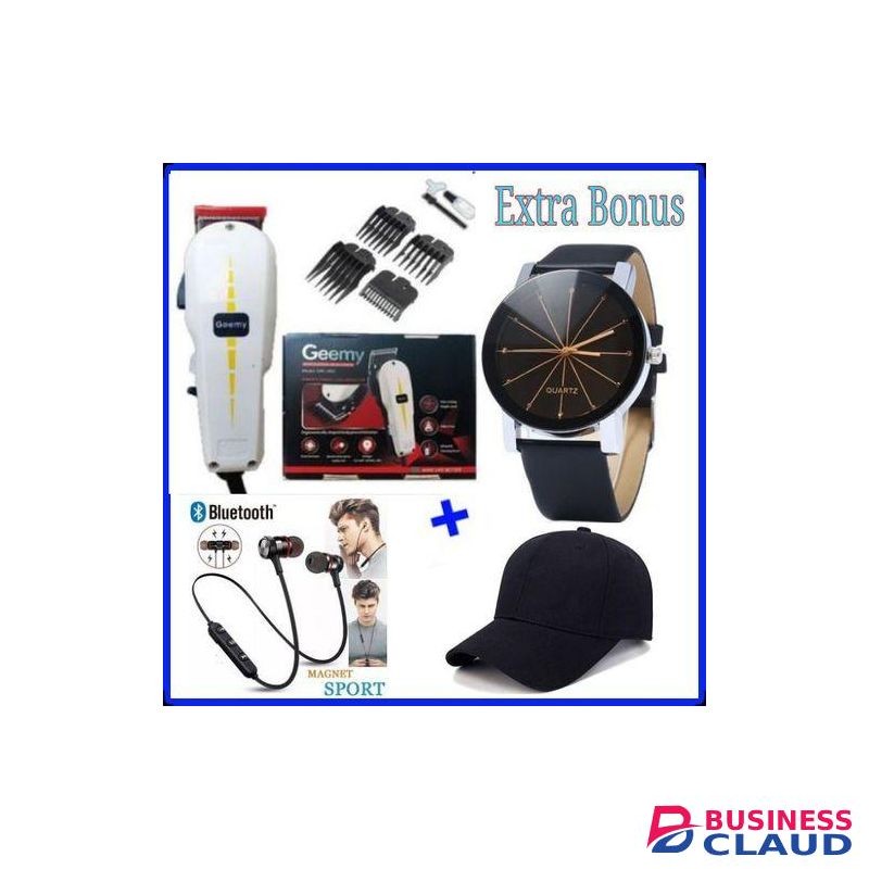 Geemy Multi Purpose Hair Clipper Ergonomic Powerful motor High precision blades Durable material Easy to use Colour:White /Black Corded Auto Overload Off:No