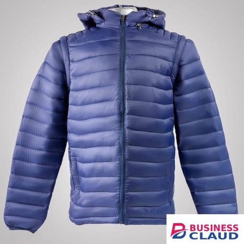 Men’s Blue Quilted Hooded Puffer Jacket