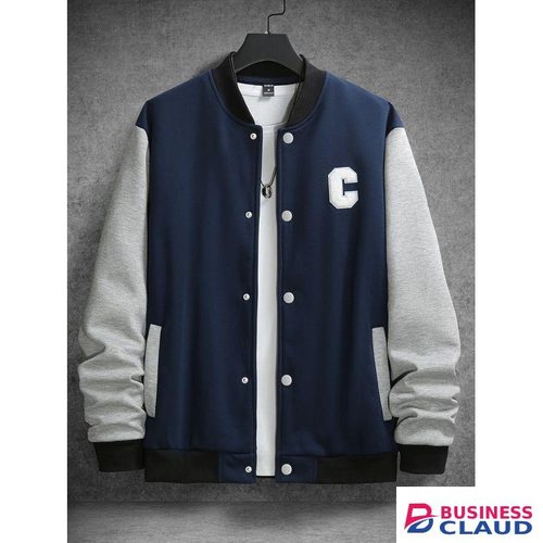 Top Trend Men Letter Print Bomber Jacket