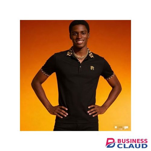 Men's Casual Polos T-shirt Black-XL