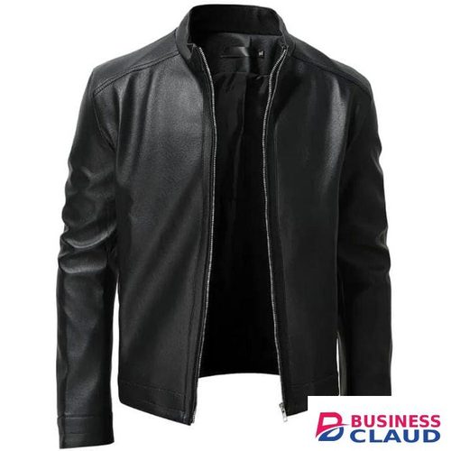 Men's Casual Stand Color Leather Jacket