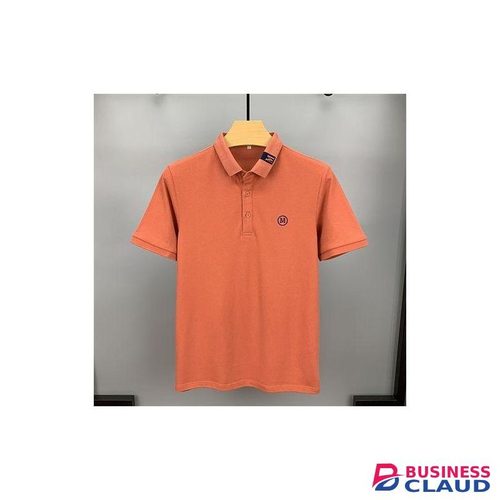 Men's Casual Embroidered Polos T-shirt Orange-XL