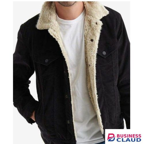 Unisex Black Fur Denim Jackets
