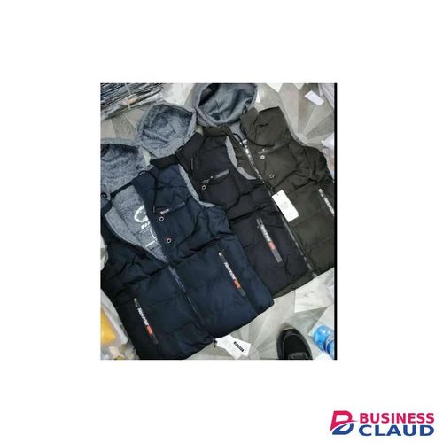 Blue Sleeveless Half Puff Jacket +FREE GIFT