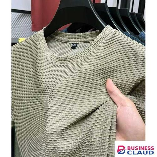 pisiduo Summer Men's Round Neck Short Sleeved T-shirt M-3XL Oversize Wrinkle Resistant Breathable Top Texture Fabric Versatile Tees