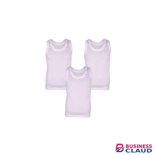 Pack Of 3 White Cotton Vest With A Free Pen