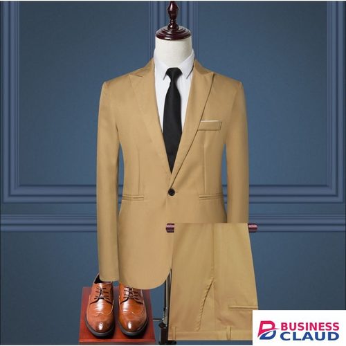 Men's Two-piece Suit Jacket + Trousers Slim Fit Business Casual