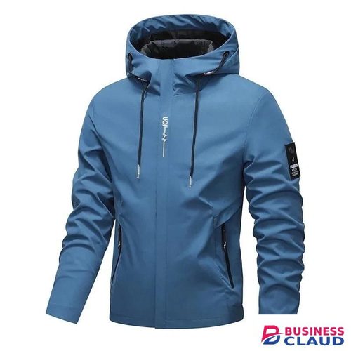 Men's Spring Hooded Casual Jacket - Blue
