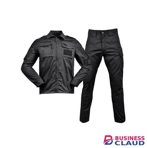 Tactical Military Uniform, Army Forces Airsoft Soldier Training Combat Jacket Pant Suit. BLACK