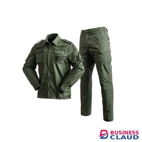 Outdoor Tactical Military Uniform, Army Forces Airsoft Soldier Training Combat Jacket Pant Suit- Green + FREE SCARF