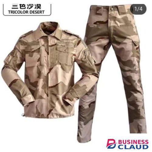 Outdoor Tactical Military Uniform, Army Forces Airsoft Soldier Training Combat Jacket Pant Suit- Tricolor Brown