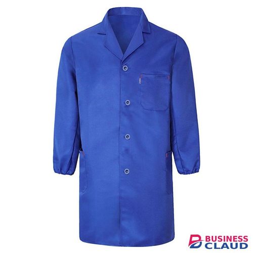 Blue Unisex Lab Coat – Size 34, Durable Poly-Cotton Blend