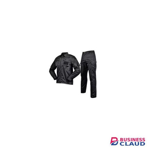Outdoor Tactical Military Uniform, Army Forces Airsoft Soldier Training Combat Jacket Pant Suit + FREE BELT - Black
