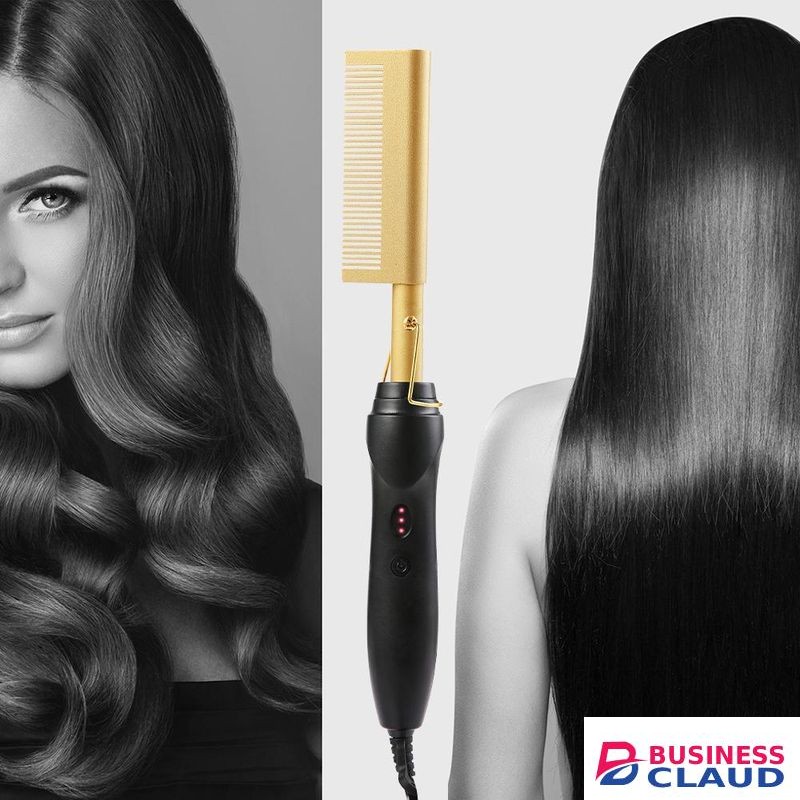 2 In 1 Electric Hair Styling Tool Heating Curler Comb Hair Straightener