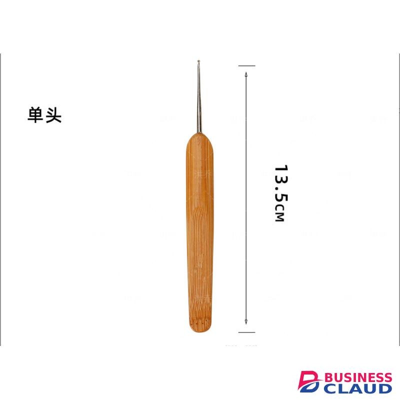 4pcs Bamboo Wood Handle Hook Needles Iron Metal Crochet
