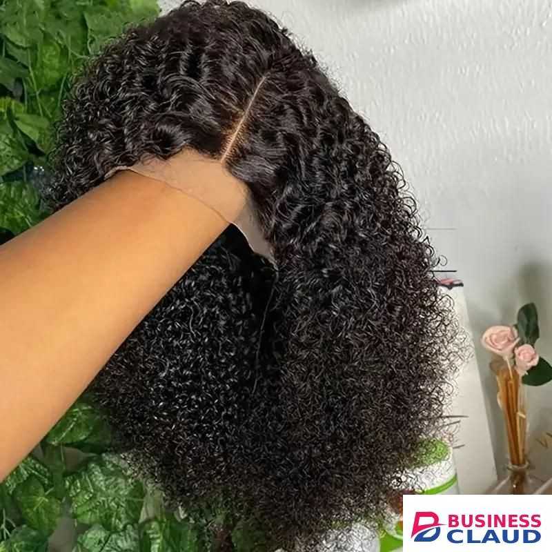 Human hair curly water wave wig with a lace closure it comes with a Maintainance oil