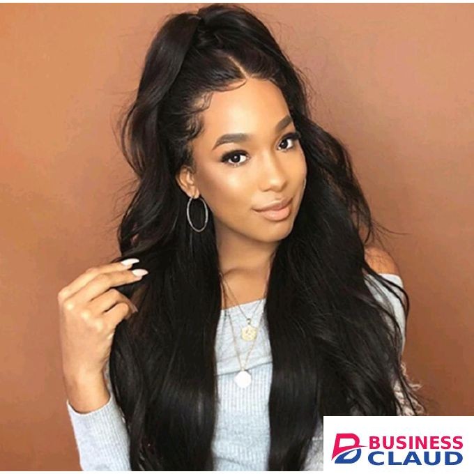 Fbk Women Hair Ladies Body Wave Black Long Curly Synthetic Wigs For Women