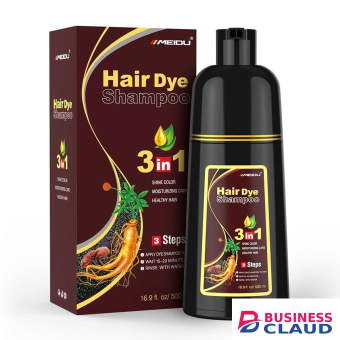 Meidu Dark Brown Hair Dye Shampoo 3 in 1 for Gray Hair, Hair Dye for Women Men, Hair Color with Herbal Ingredients Natural