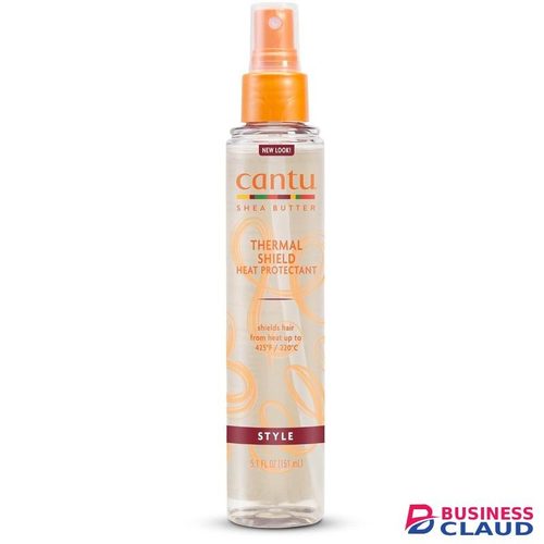 Cantu Thermal Shield Heat Protectant with Shea Butter moisture barrier helps protect hair from damage caused by heated styling tools up to 425°F / 220°C