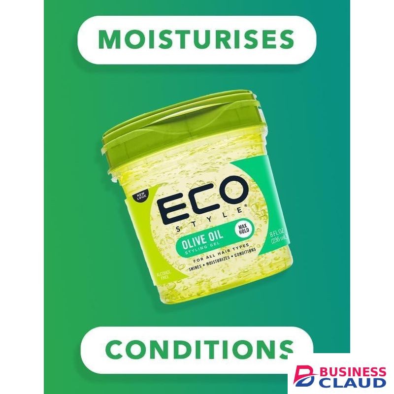 Eco Style Olive Oil Styling Gel, Green, 236 ml (New look) vegan-friendly gel is enriched with hydrating olive oil, providing moisture and hold for sleek and defined hairstyles
