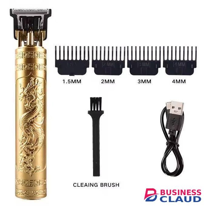Original USB Cordless Hair Clipper Trimmer Beard Electric Professional Haircut Dragon Monster Rechargeable ABS Vintage Metal Shaving Machine clippers Wireless Barber cutting Kinyozi