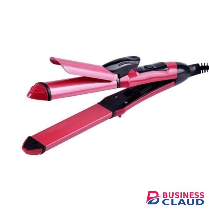 NEWNOVA 2 in 1 hair Flat iron and Curling tong, Hot Comb Curling Flat Hair Straightener and Curler 26MM.
