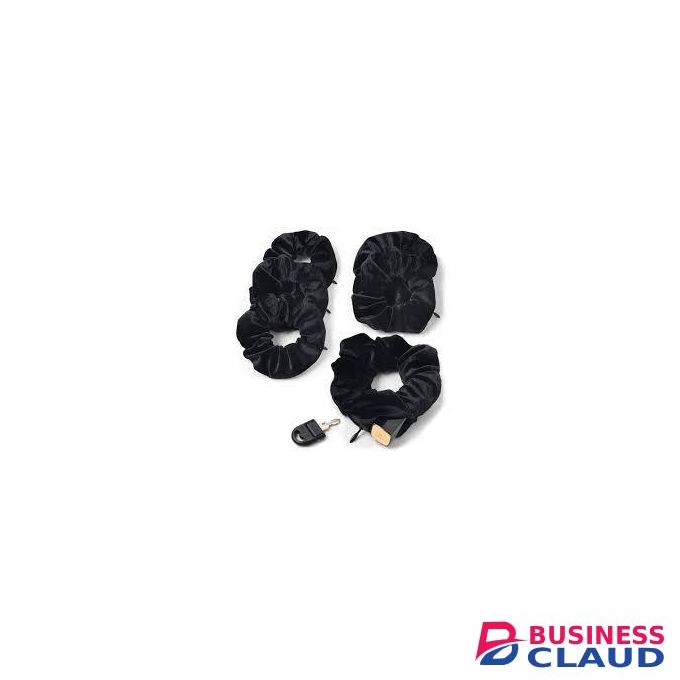 Black Hair Scrunchies Ponytail Holder - 6pcs