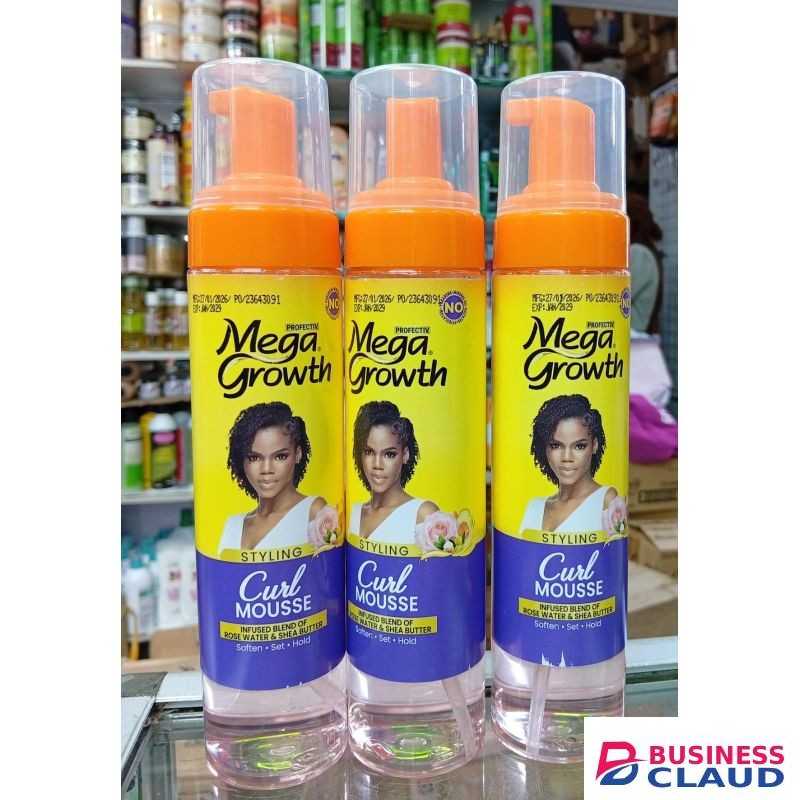 Mega Growth Hair styling Curl Mousse with Rose Water & Shea Butter