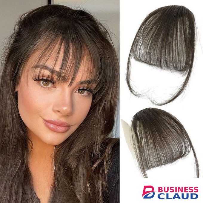 Emu Semi Human Hair Clip-In Air Bangs Extension - Dark Brown