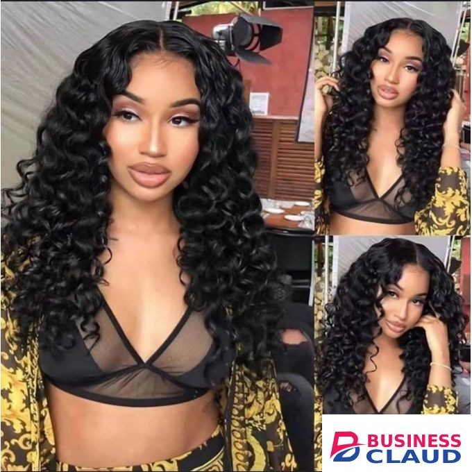 Ladies Long Curly Wig Hair Wig-Black