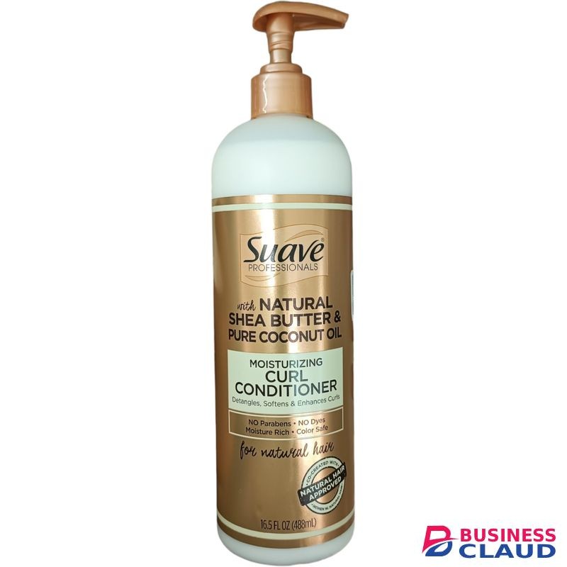 Suave Moisturizing CURL CONDITIONER Detangles Softens Enhances With SHEA BUTTER PURE COCONUT OIL cf