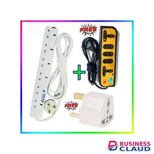 Power King Electrical Extension Cords // 6 Way Power Extension 3M Cable + 5WAY POWER EXTENTION AND POWER TRAVELLING ADAPTER