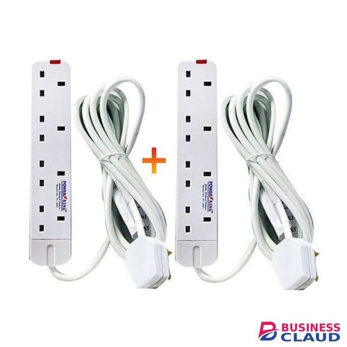 Power King Electronic 4 Way Power Extension Socket +BONUS Power Adapters, 5Way Extension