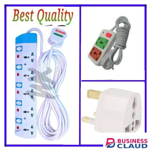 Power King 5 Way Power Extension-White/ Blue + 2Way Power Extension+ Power Adaptor Socket