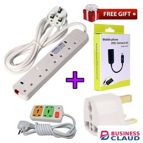 Power King 4 Way Power Extension Cable+2Way Extension+Otg Cable +Travel Adaptor