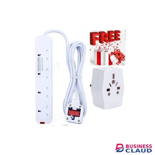 Powermax Power King BEST Quality Heavy Duty Electrical Extension 4 Way Power Extension With Cable Socket + FREE GIFT POWER ADAPTOR SOCKET MULTIPLUG