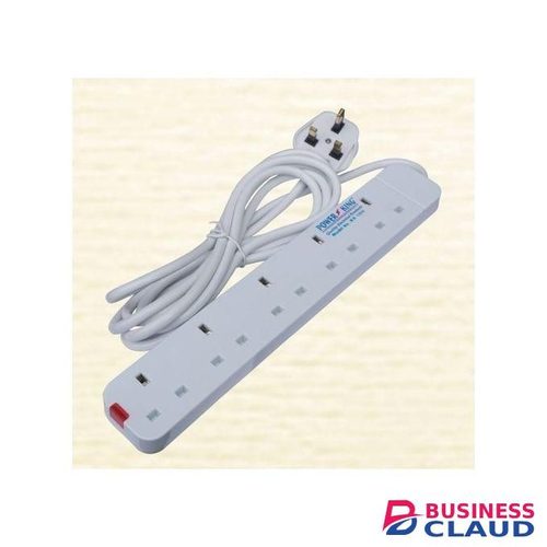 Power King Extension Cable - 5 Way - White